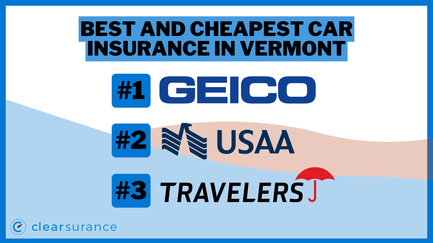 Best and Cheapest Car Insurance in Vermont: Geico, USAA, Travelers