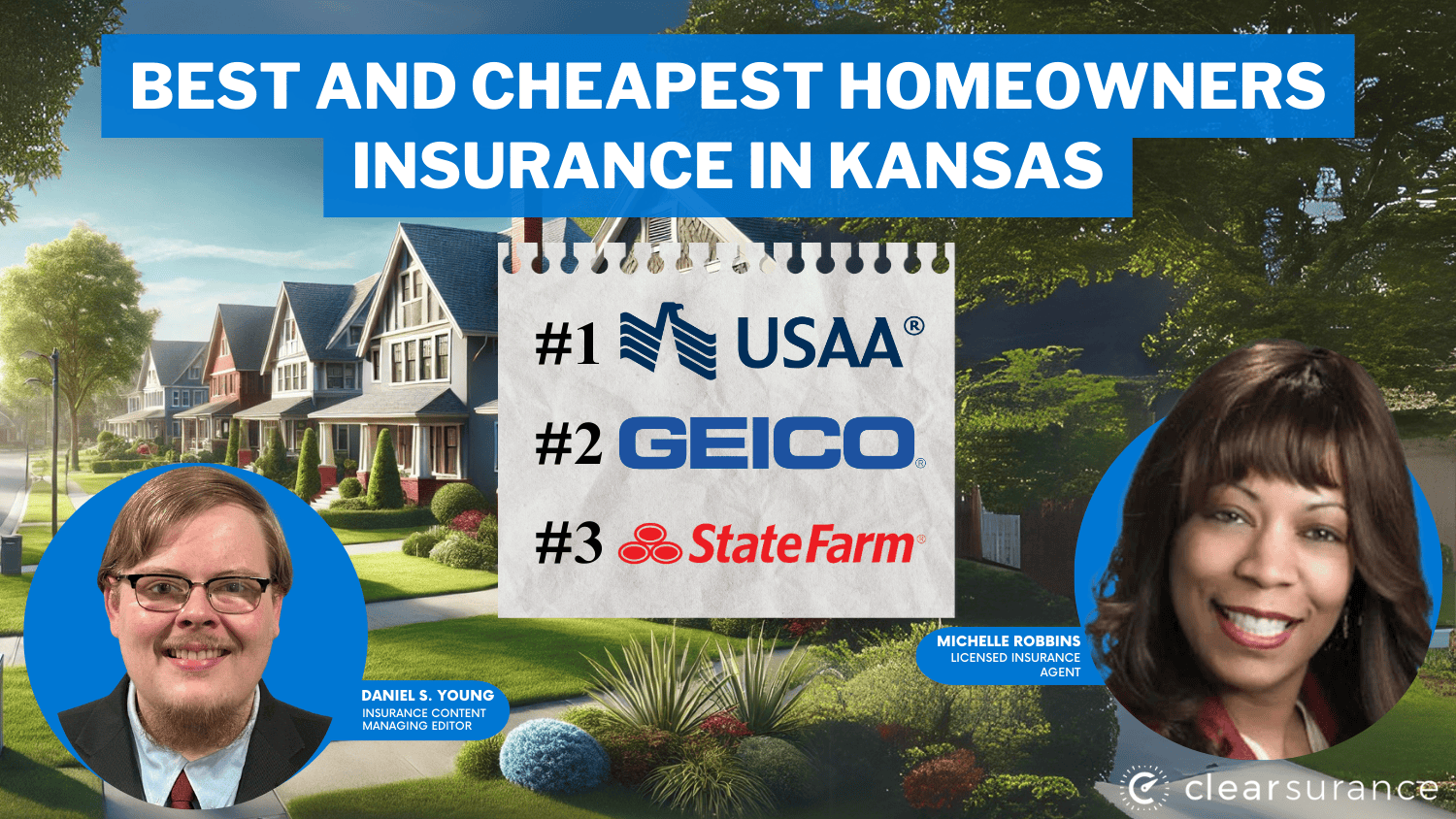 best and cheapest homeowners insurance in Kansas: USAA, Geico, State Farm