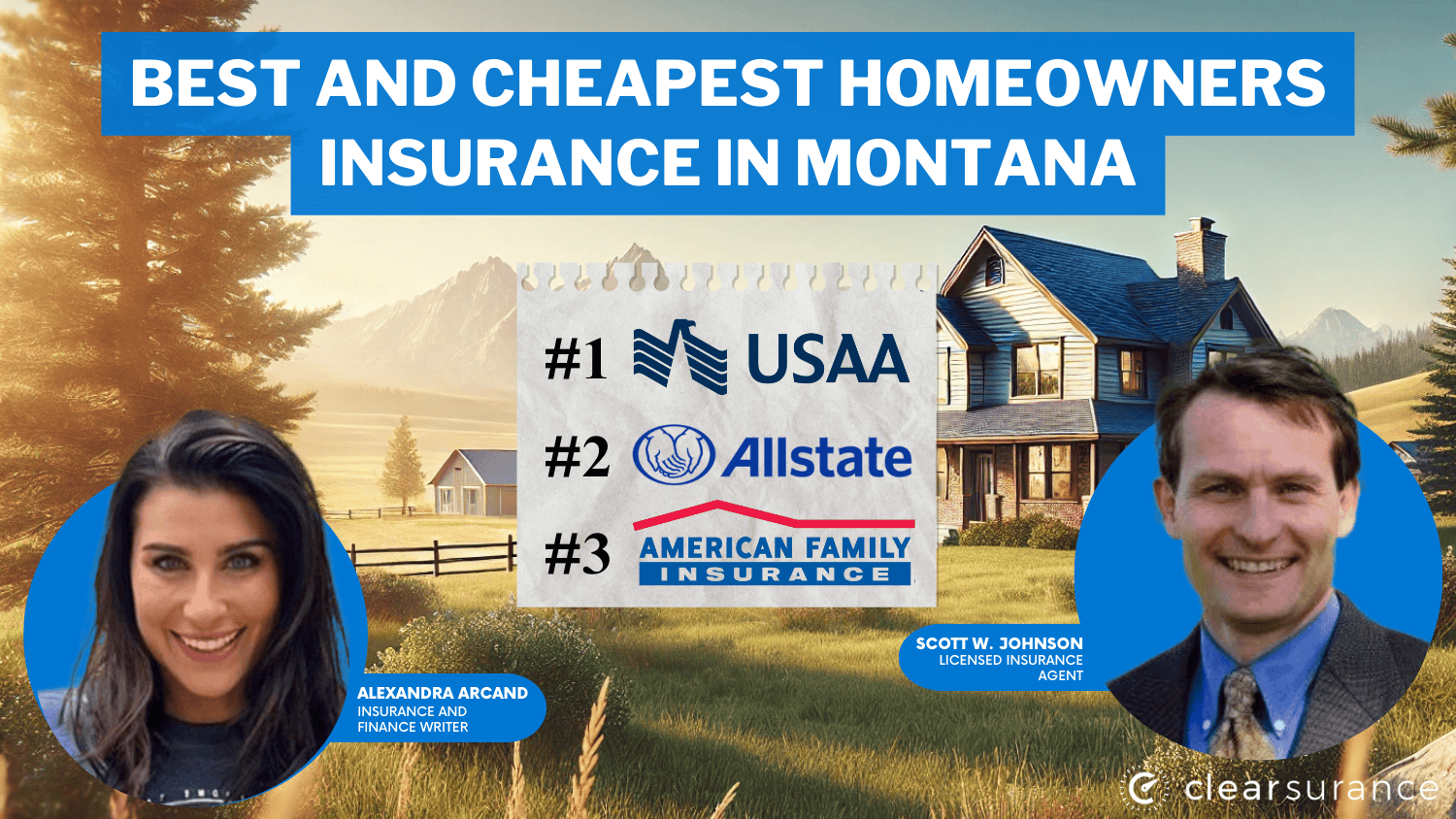 best and cheapest homeowners insurance in Montana: USAA, Allstate, American Family