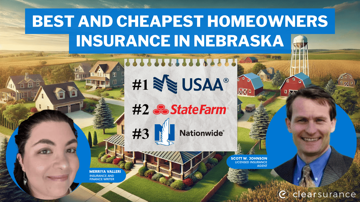 best and cheapest homeowners insurance in Nebraska: USAA, State Farm, Nationwide