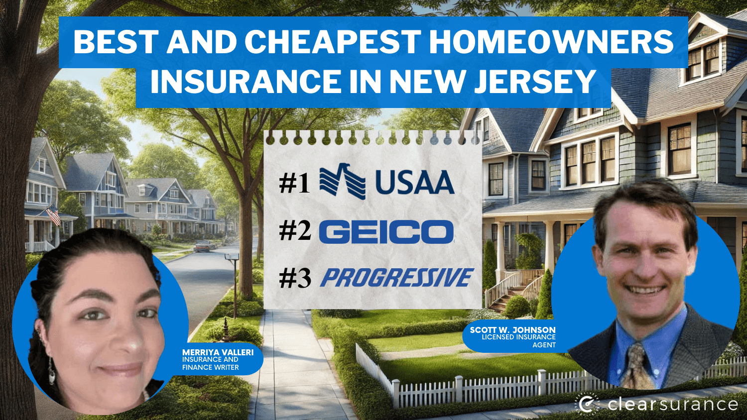 best and cheapest homeowners insurance in New Jersey:USAA, Geico, Progressive