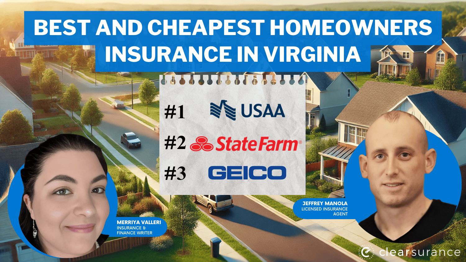 USAA, State Farm, and Geico: Best and Cheapest Homeowners Insurance in Virginia