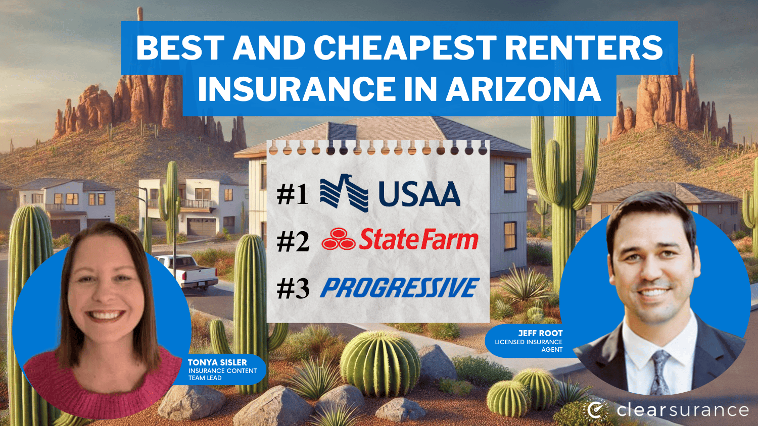 best and cheapest renters insurance in Arizona: USAA, State Farm, Progressive