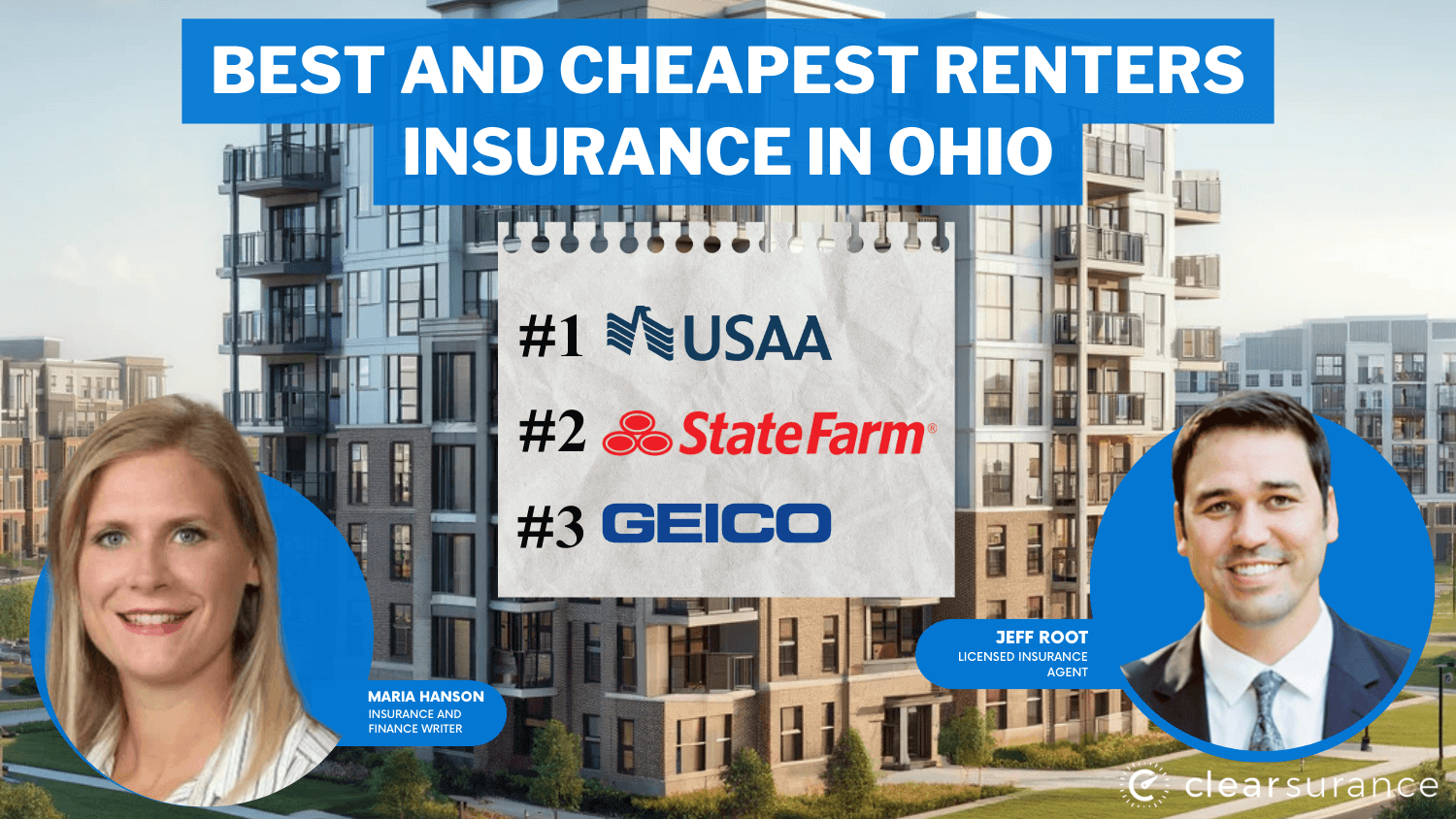 best and cheapest renters insurance in Ohio: USAA, State Farm, Geico