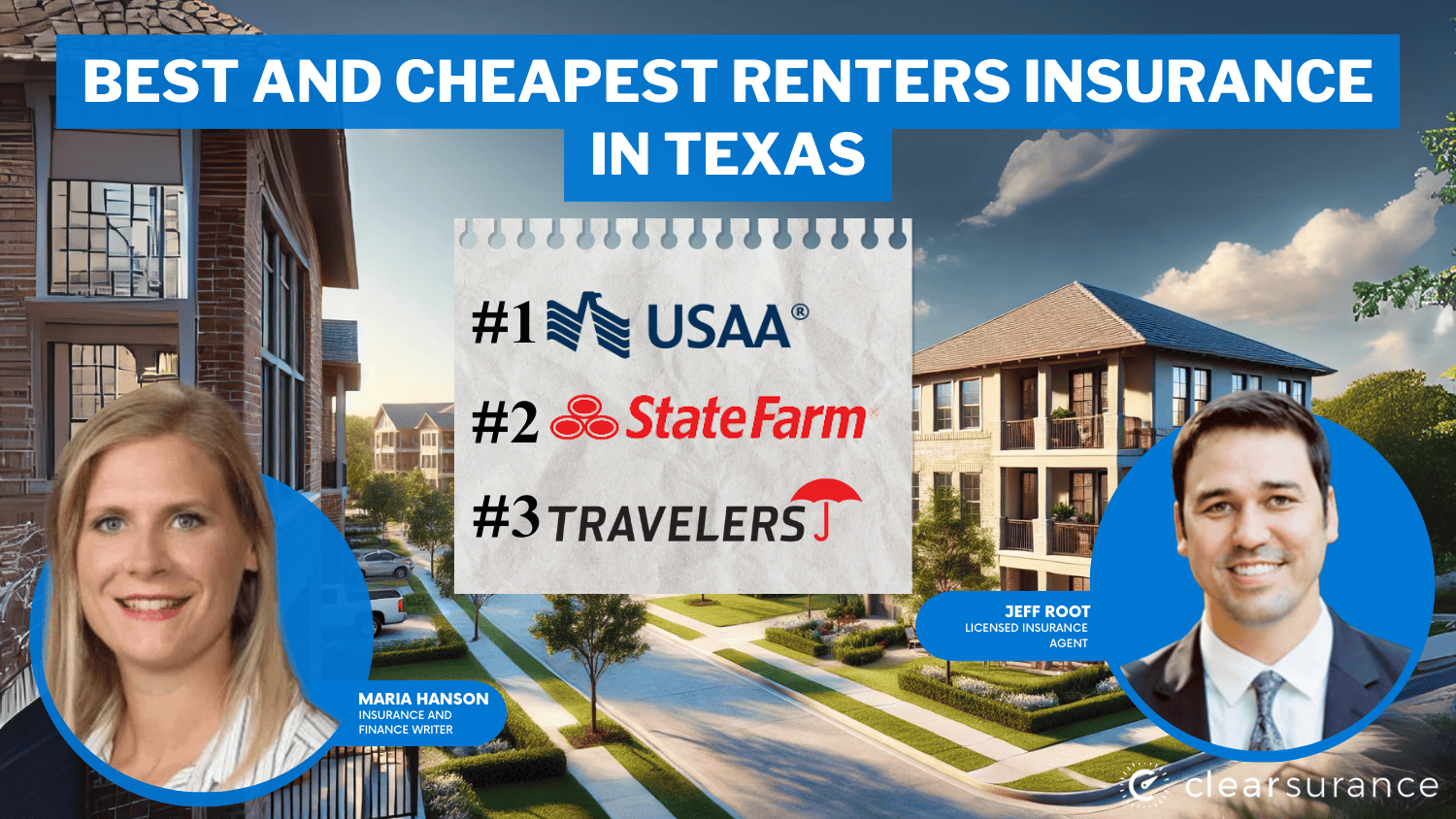 best and cheapest renters insurance in Texas: USAA, State Farm, Travelers