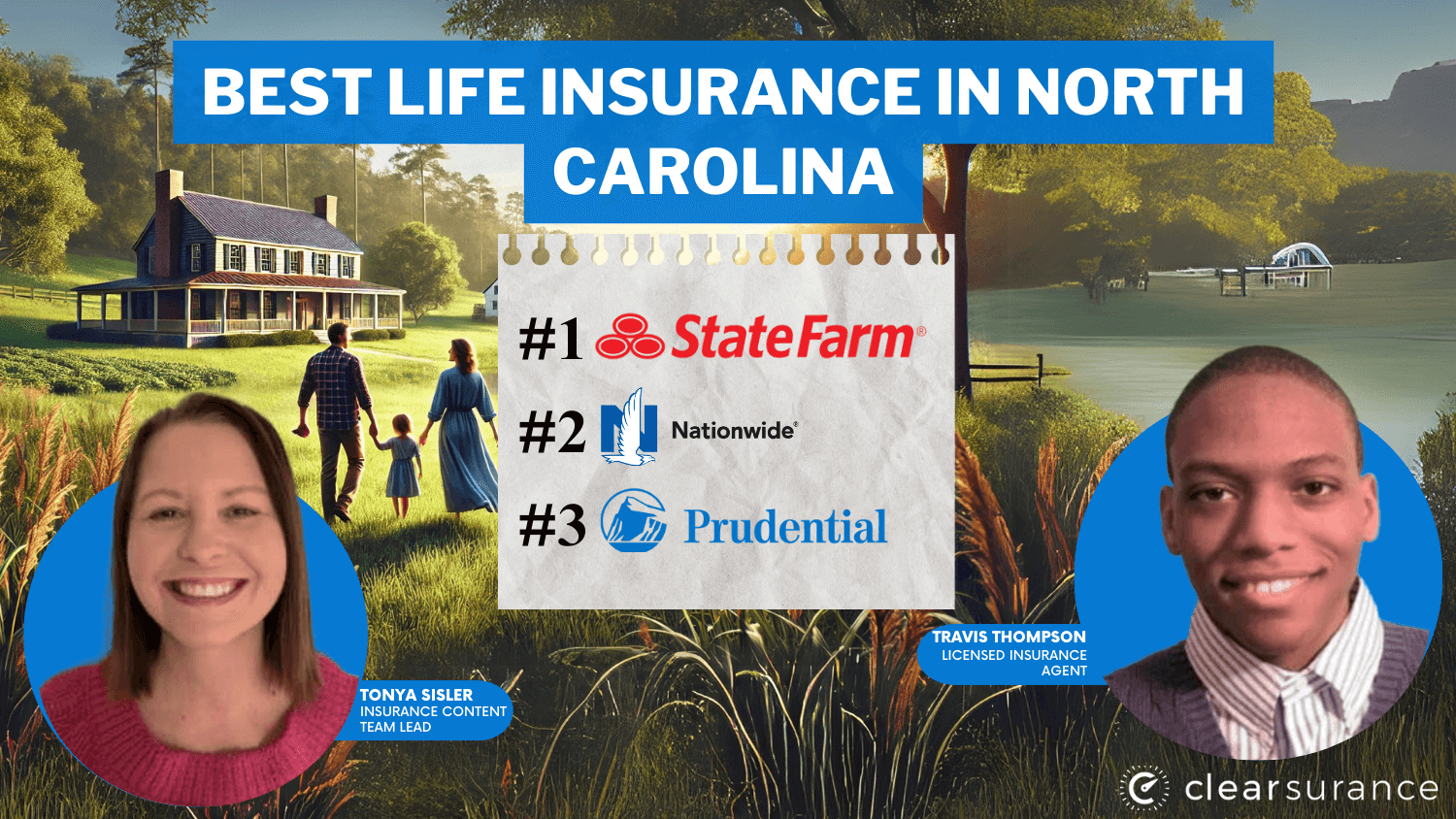 best life insurance in North Carolina: State Farm, Nationwide, Prudential