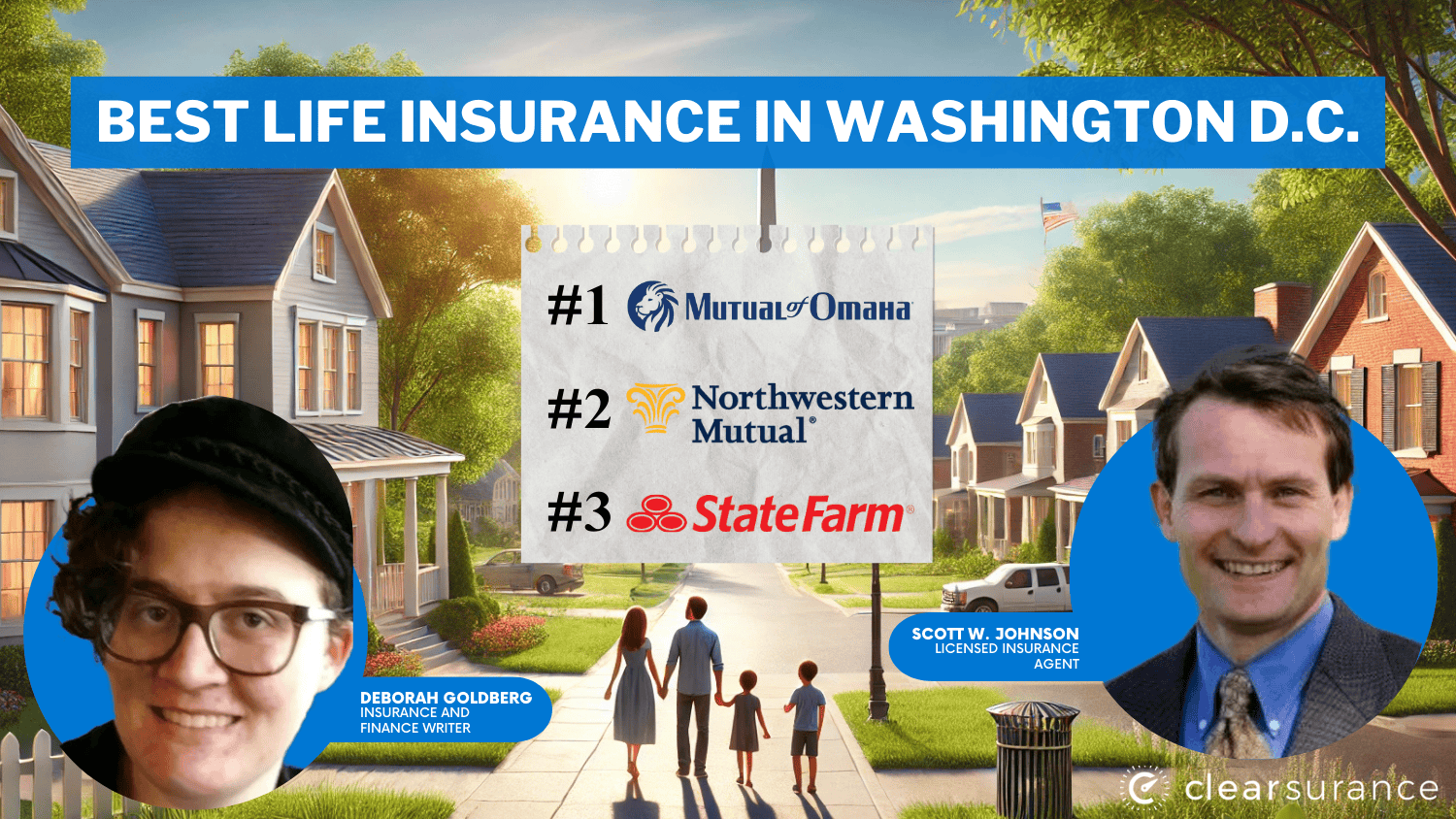 Best life insurance in Washington D.C: Mutual of Omaha, Northwester Mutual, State Farm