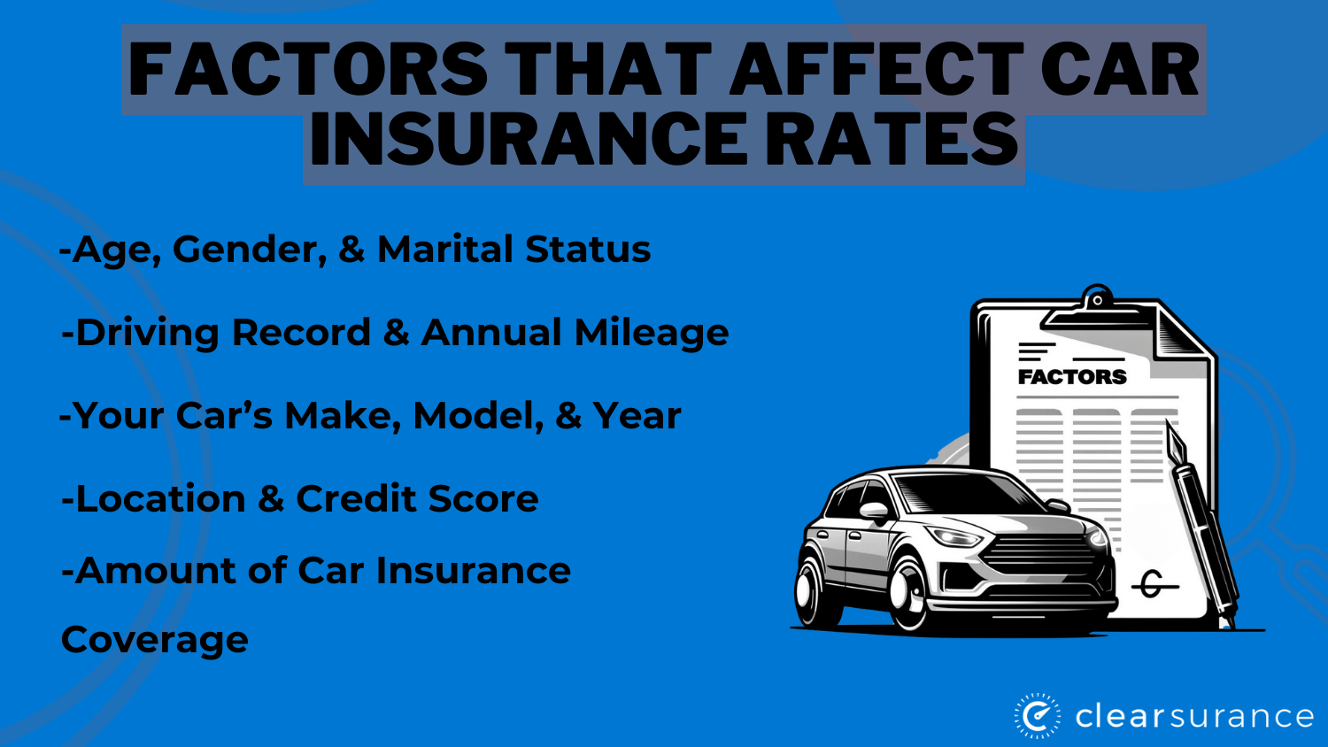 Best and Cheapest Car Insurance in Michigan: Factors That Affect Car Insurance Rates Infographic