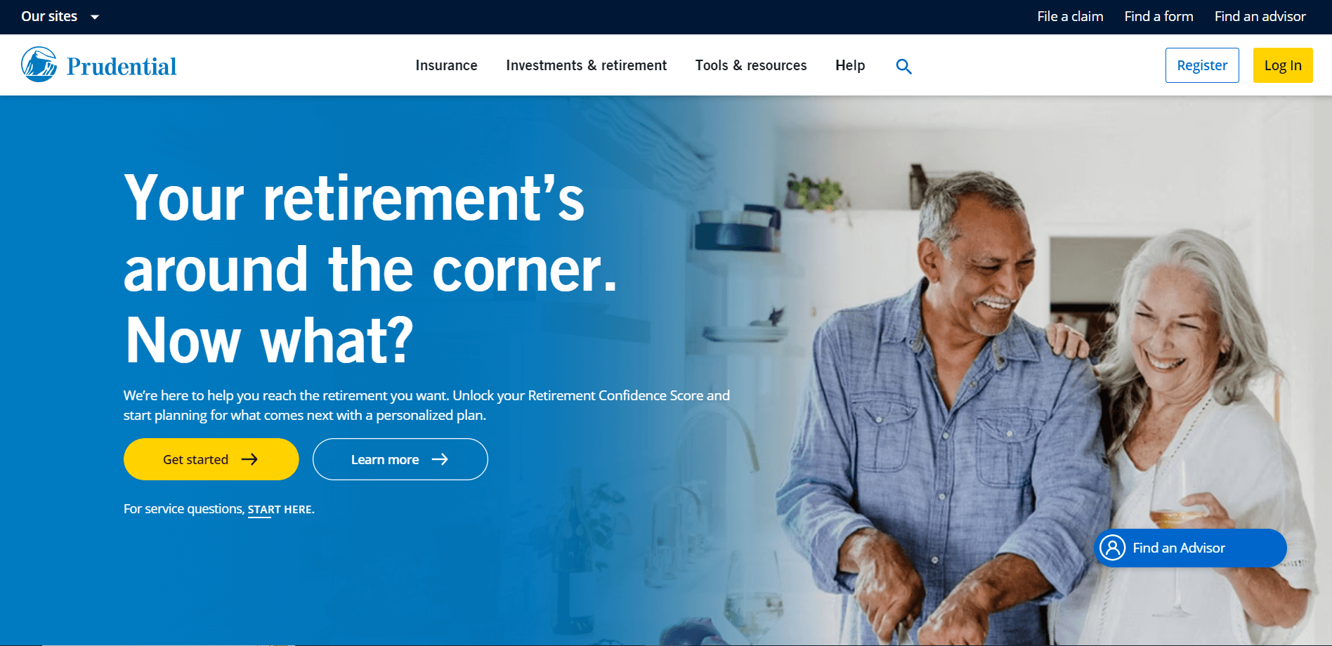 Best life insurance in Kansas: Prudential Site Screenshot