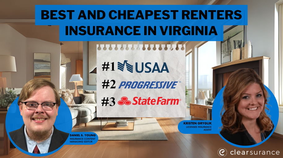 Best and Cheapest Renters Insurance in Virginia:USAA,Progressive, State Farm